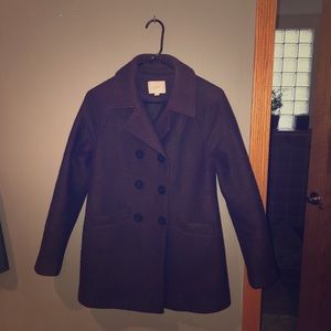 LOFT Burgundy Wool Coat